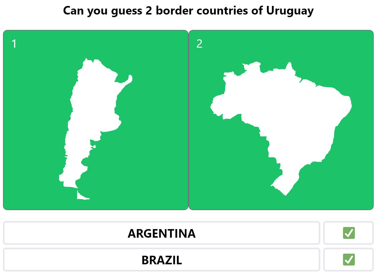 Daily Worldle 375 Bonus Neighbouring Countries Answers - January 31st 2022