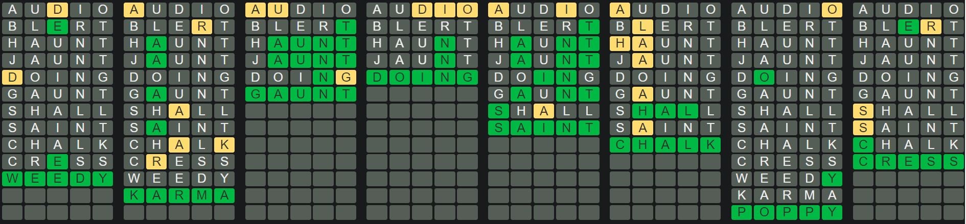 Daily Octordle 393 Answer - February 21st 2023