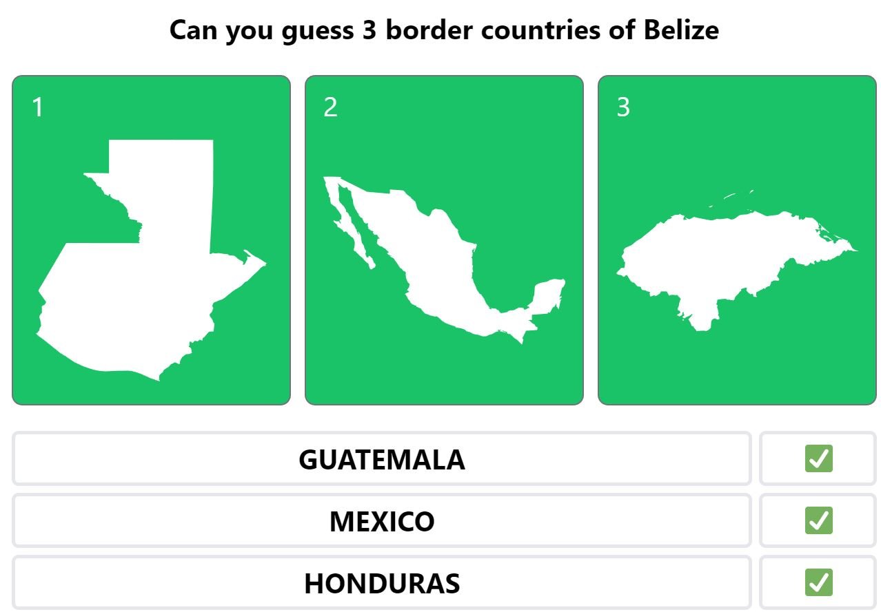 Daily Worldle 465 Bonus Neighbouring Countries Answers - May 1st 2022