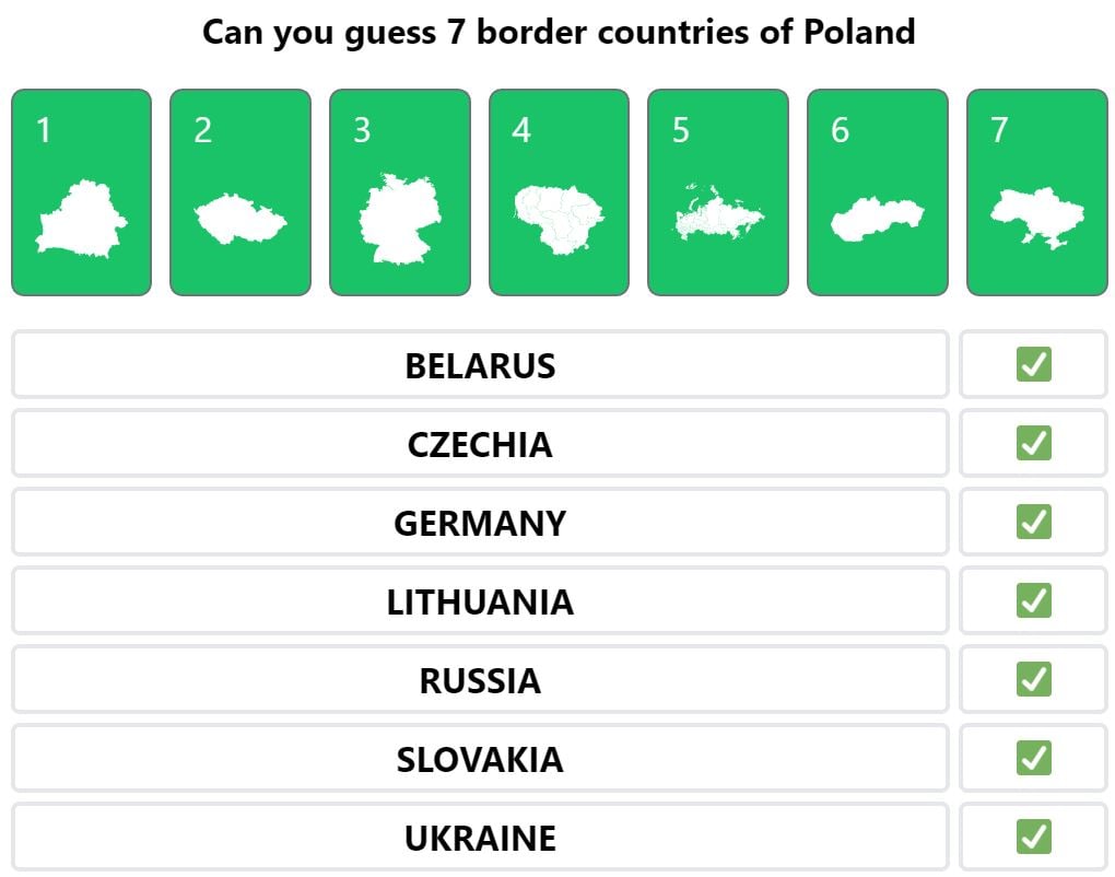 Daily Worldle 475 Bonus Neighbouring Countries Answers - May 11th 2022