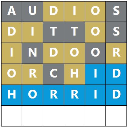 Daily Word Hurdle #1008 Afternoon Answer - 5th June 2023