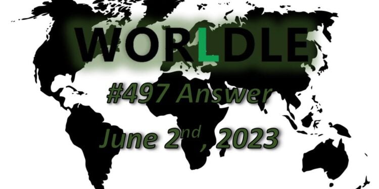 Daily Worldle 497 Answers - June 2nd 2023