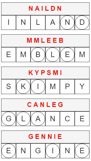 Daily Jumble Answers - 16th July 2023