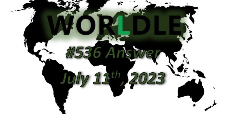 Daily Worldle 536 Answers - July 11th 2023