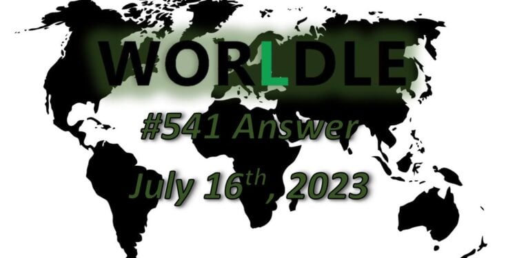 Daily Worldle 541 Answers - July 16th 2023