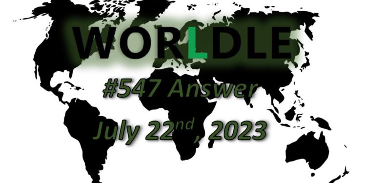 Daily Worldle 547 Answers - July 22nd 2023