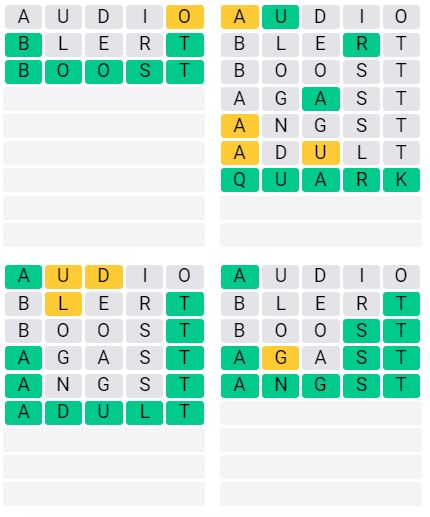 Today's Quordle Puzzle #26 Answer - February 19 2022 4 Daily Words Solution  - Fortnite Insider