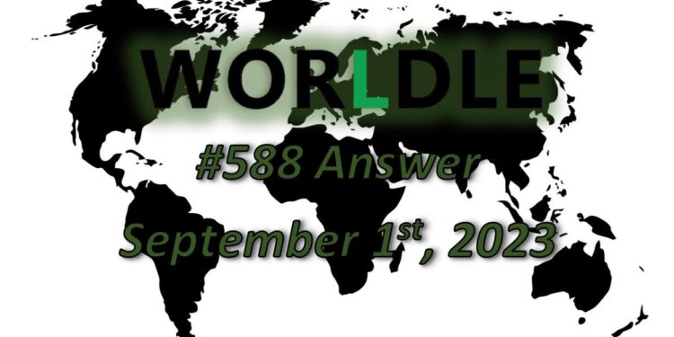 Daily Worldle 588 Answers - September 1st 2023