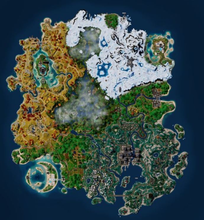 Novo mapa da 4ª temporada do Fortnite Capítulo 4