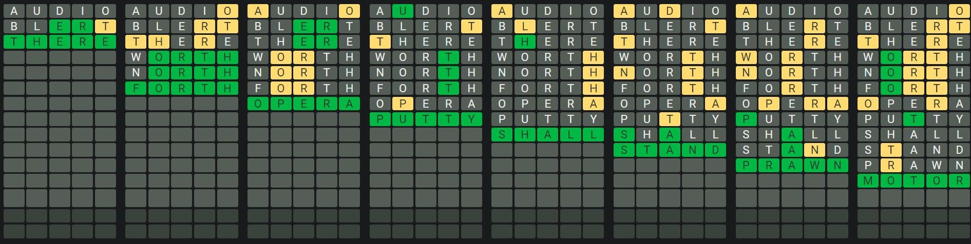 Daily Octordle 596 Sequence Answer - September 12th 2023