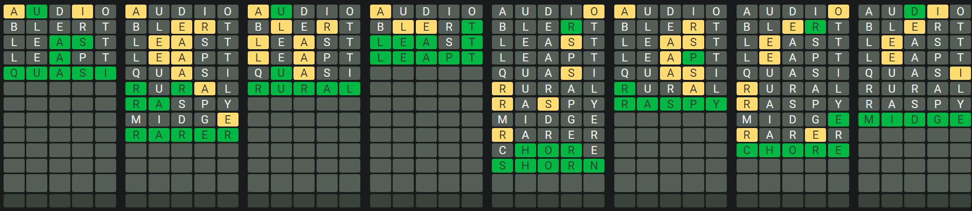 Daily Octordle Answer 596 - September 12th 2023