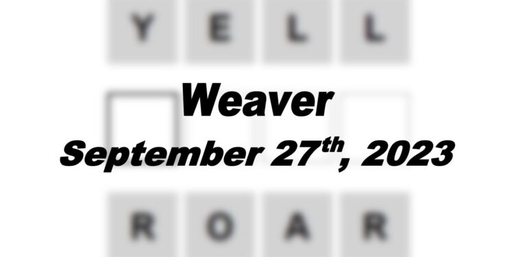Daily Weaver Answers - 27th September 2023