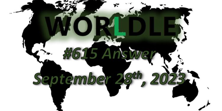 Daily Worldle 615 Answers - September 28th 2023