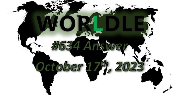 Daily Worldle 634 Answers - October 17th 2023