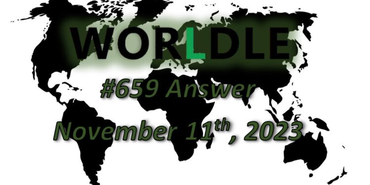 Daily Worldle 659 Answers - November 11th 2023