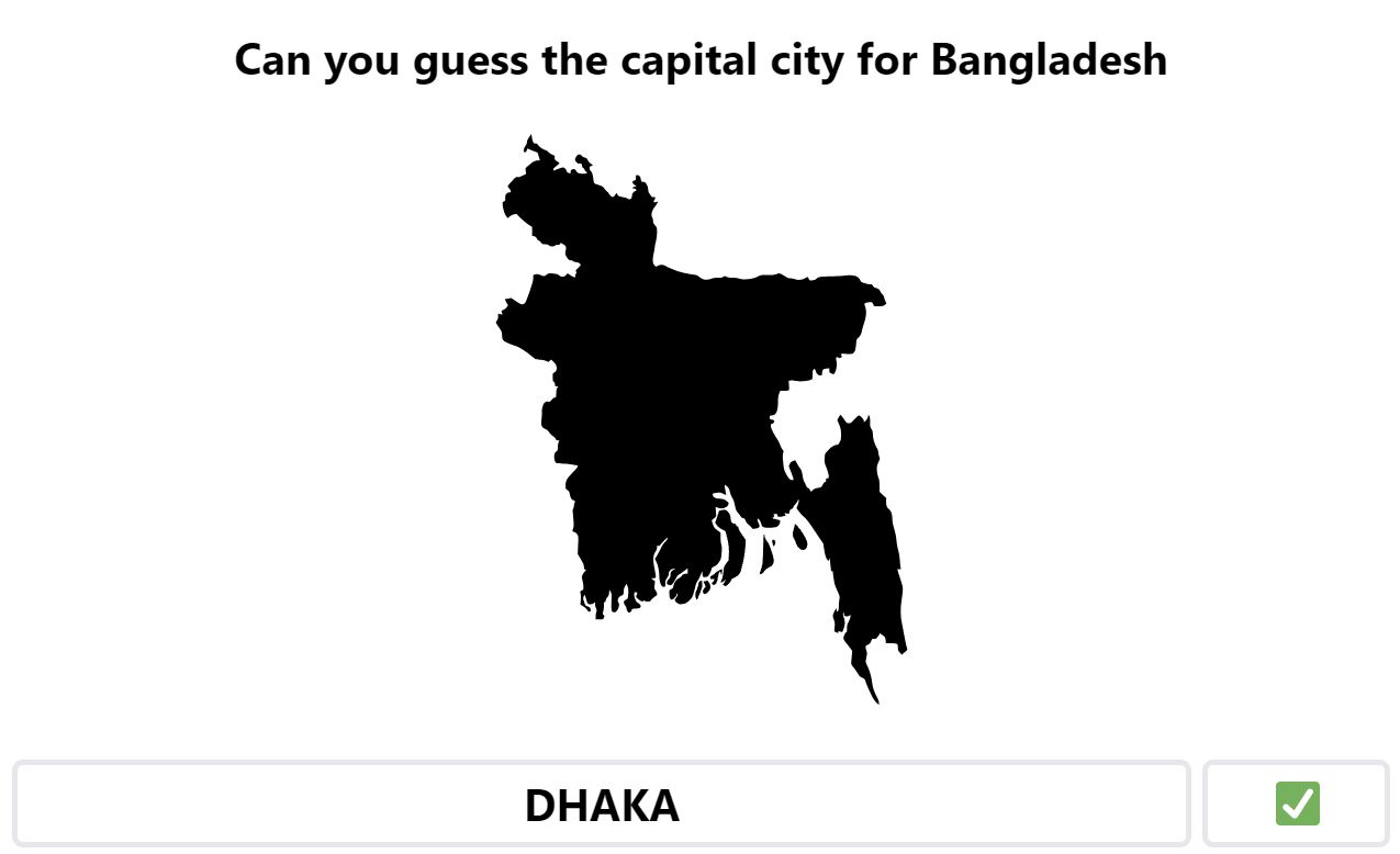 Daily Worldle 676 Bonus Capital City - November 28th 2023