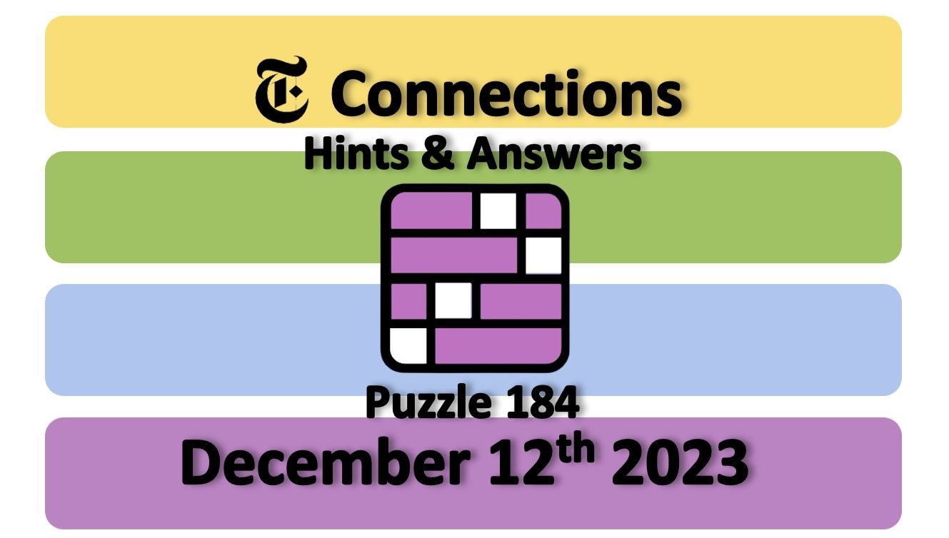 Today's NYT Connections Hints (and Answer) for Thursday, October 12, 2023