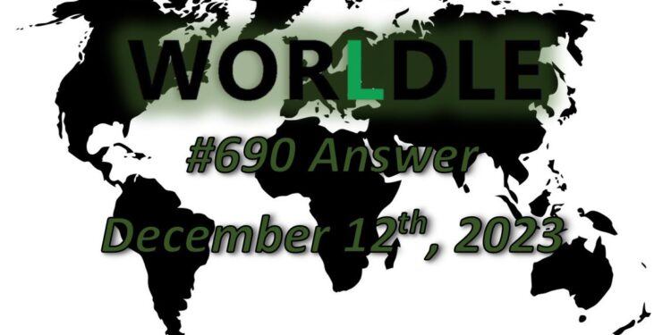 Daily Worldle 690 Answers - December 12th 2023