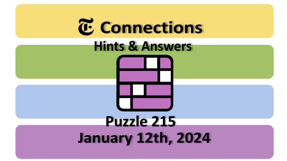 ‘NYT Connections’ Answers Today 215 January 12th, 2024 Hints and