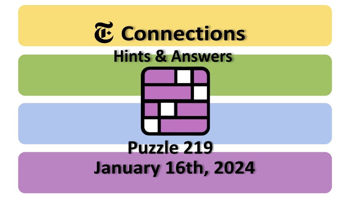 ‘NYT Connections’ Answers Today 219 January 16th, 2024 Hints and