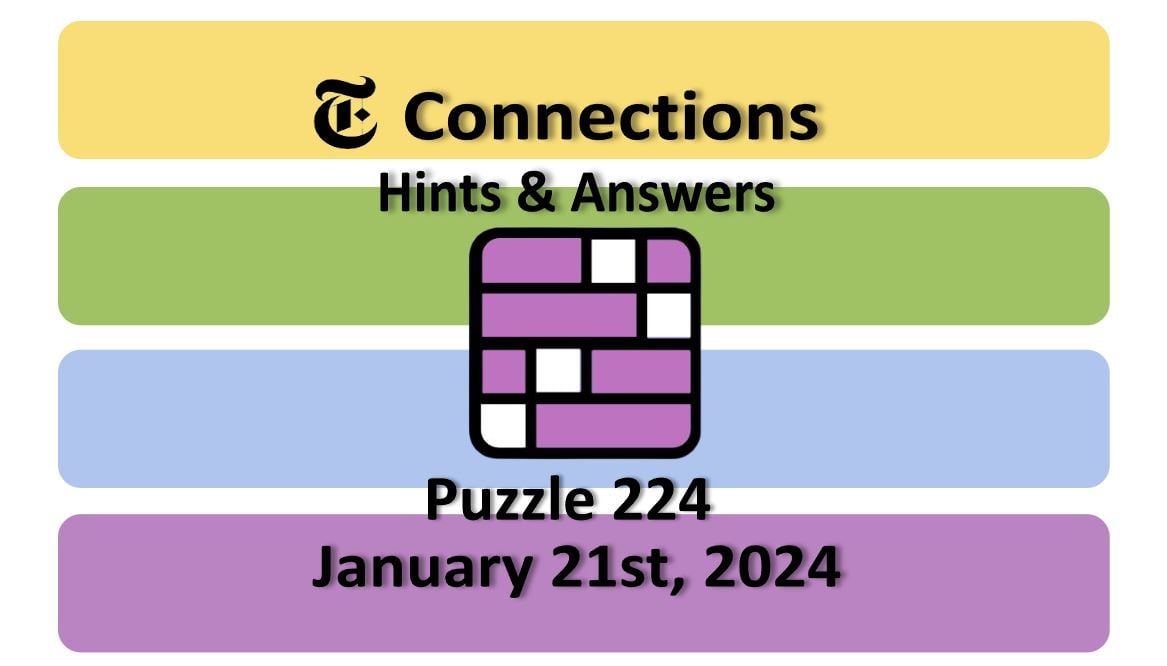 ‘NYT Connections’ Answers Today 224 January 21st, 2024 Hints and