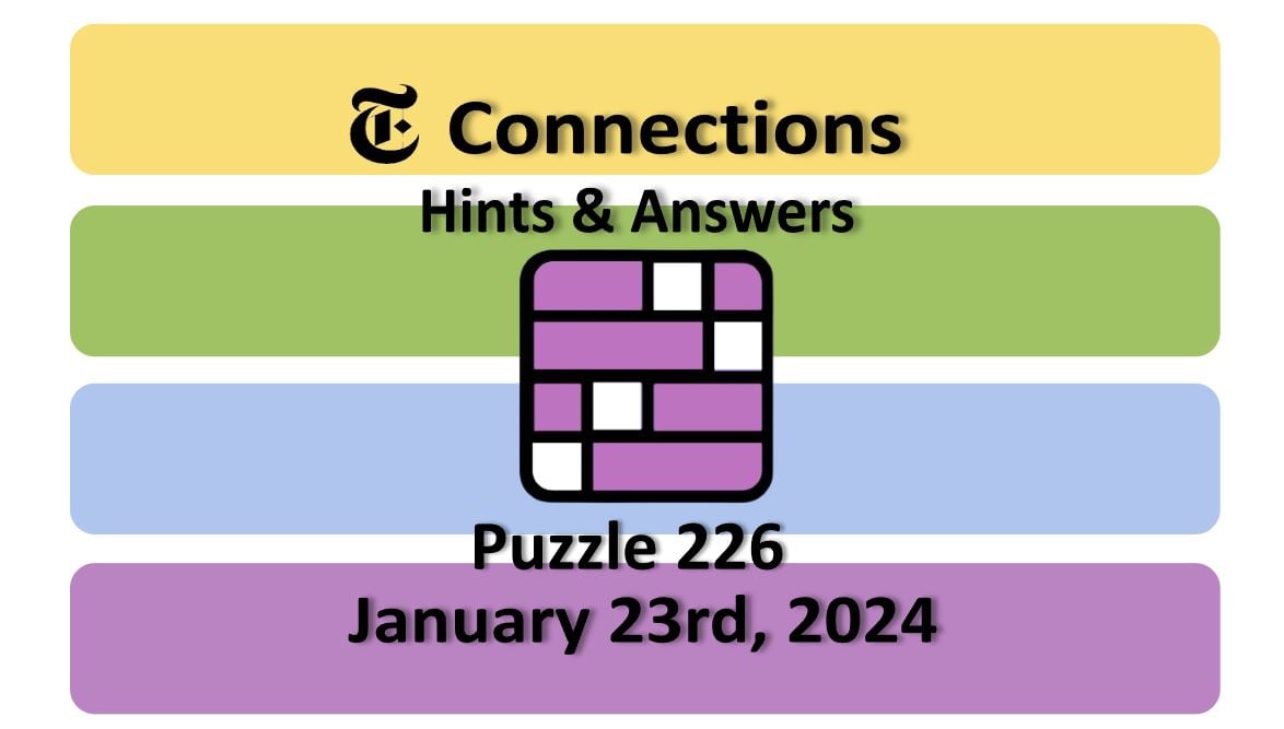 ‘NYT Connections’ Answers Today 226 January 23rd, 2024 Hints and