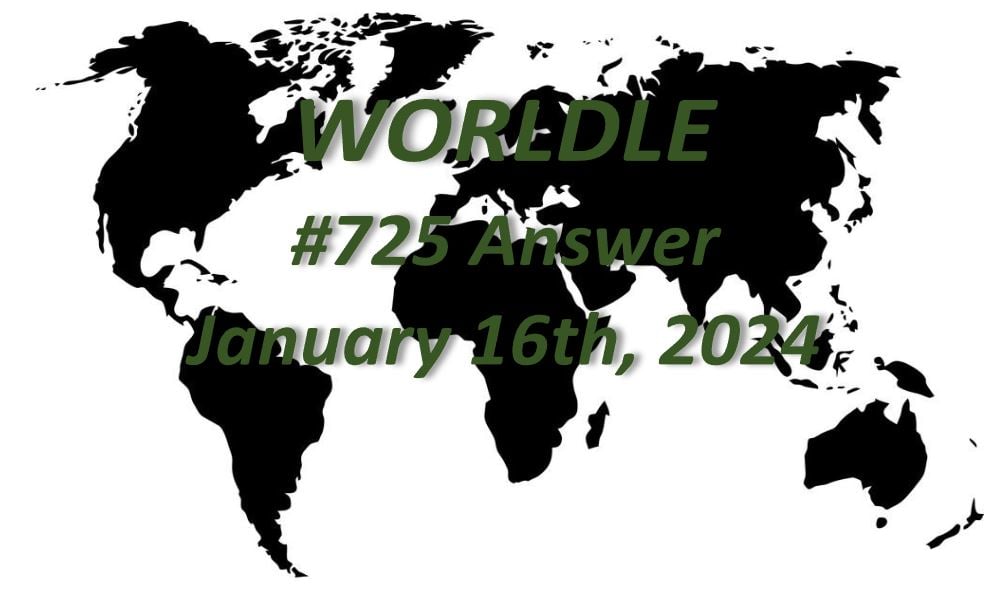 Geography Worldle Country Answer Today 725 Map Game January 16th   Daily Worldle 725 Answers January 16th 2024 