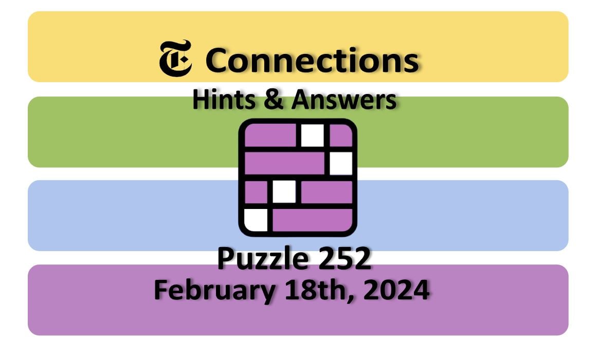 ‘NYT Connections’ Answers Today 252 February 18th, 2024 Hints and