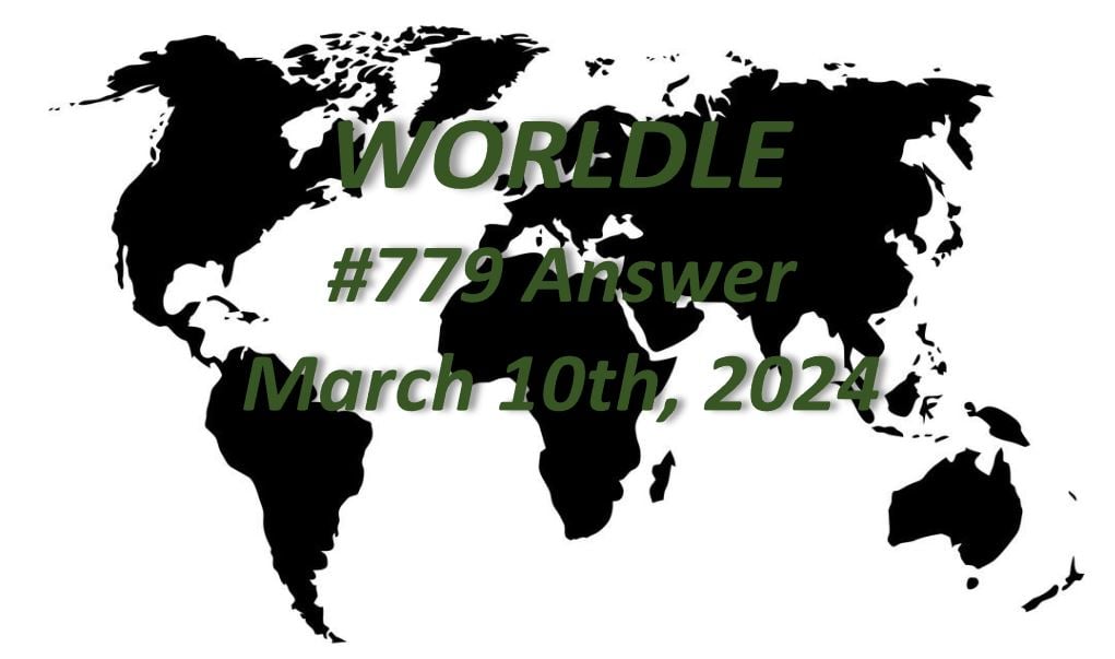 Geography Worldle Country Answer Today 779 Map Game March 10th 2024   Daily Worldle 779 Answers March 10th 2024 