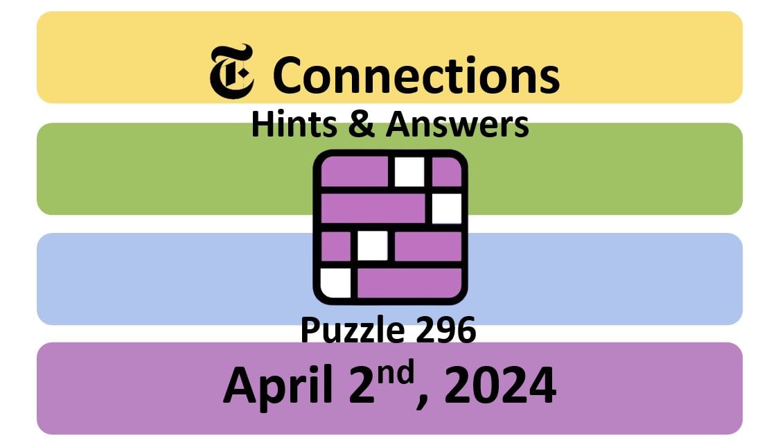 ‘NYT Connections’ Answers Today 296 April 2nd, 2024 Hints and