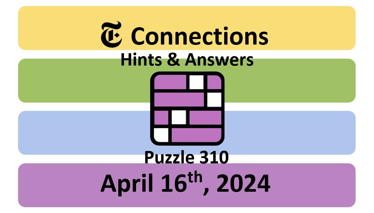 ‘NYT Connections’ Answers Today 310 April 16th, 2024 Hints and