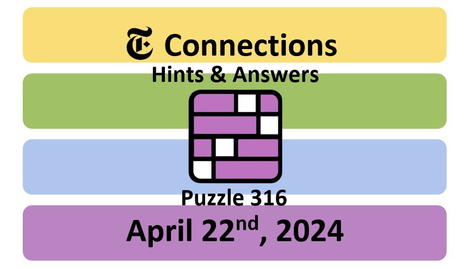 ‘NYT Connections’ Answers Today 316 April 22nd, 2024 – Hints and Solutions (4/22/24)