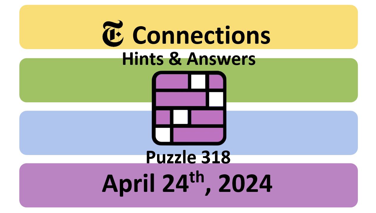 ‘NYT Connections’ Answers Today 318 April 24th, 2024 – Hints and Solutions (4/24/24)