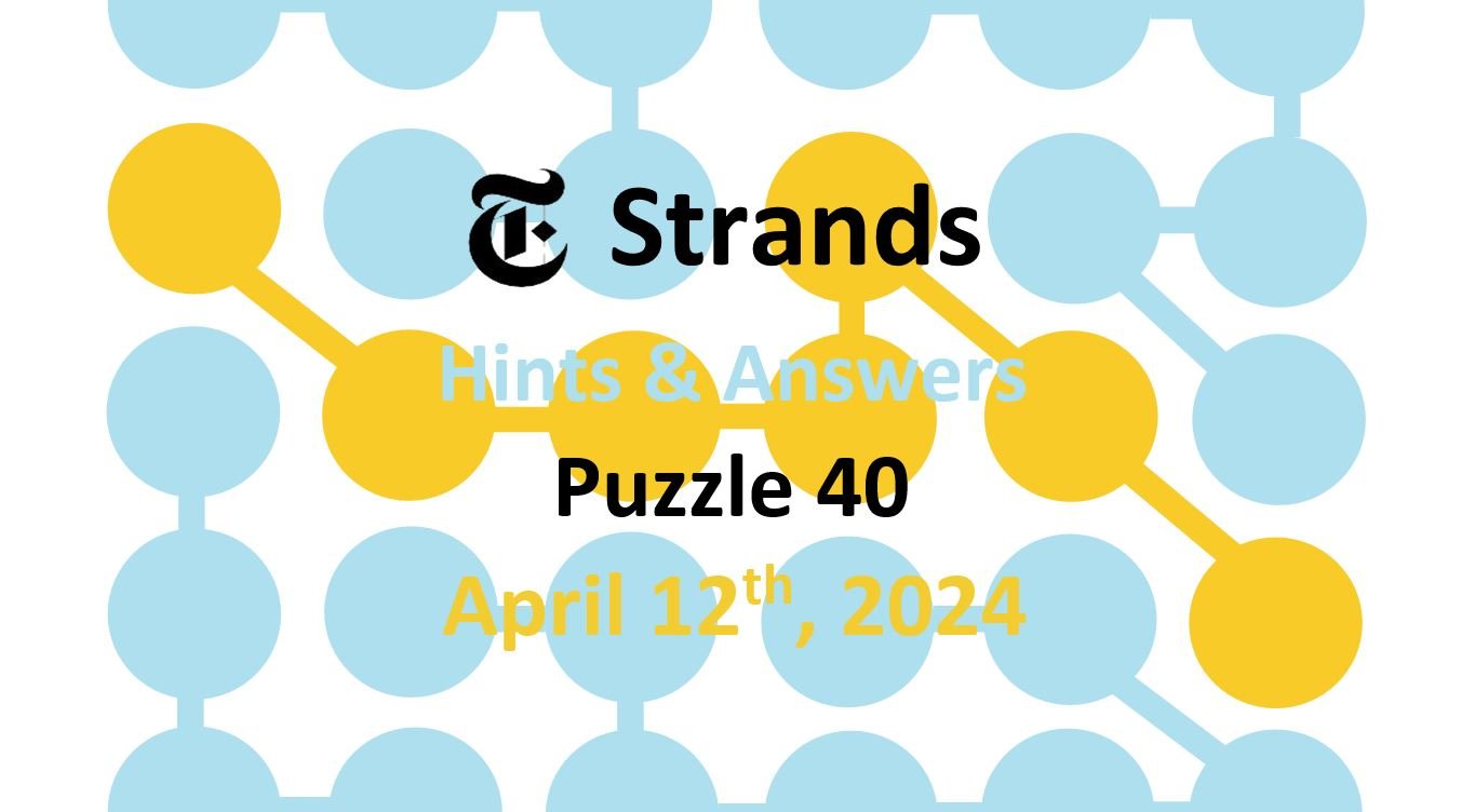 Today’s NYT ‘Strands’ 40 Hints, Spangram Answers April 12th, 2024