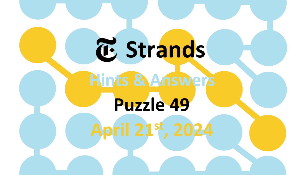 Today’s NYT ‘Strands’ #49 Hints, Spangram Answers April 21st, 2024 – Word Solutions (4/21/24)