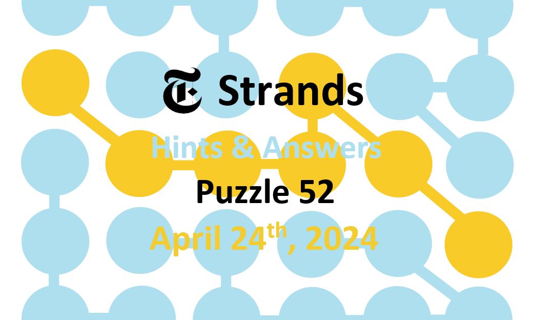 Today’s NYT ‘Strands’ #52 Hints, Spangram Answers April 24th, 2024 – Word Solutions (4/24/24)
