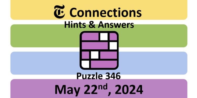 Daily NYT Connections 346 Answers - May 22nd 2024