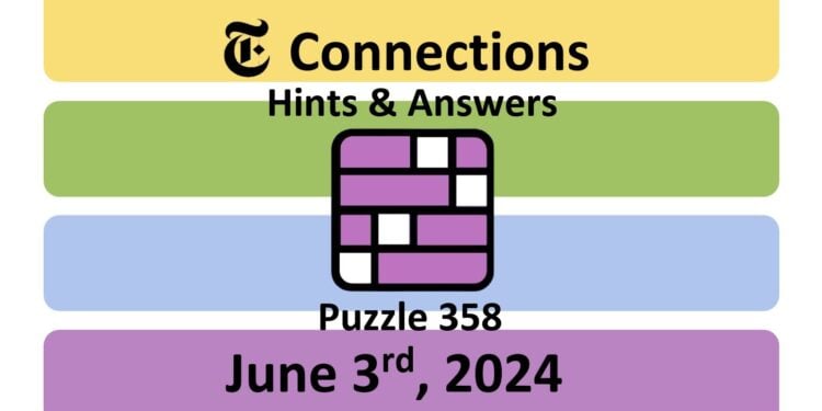 Daily NYT Connections 358 Answers - June 3rd 2024