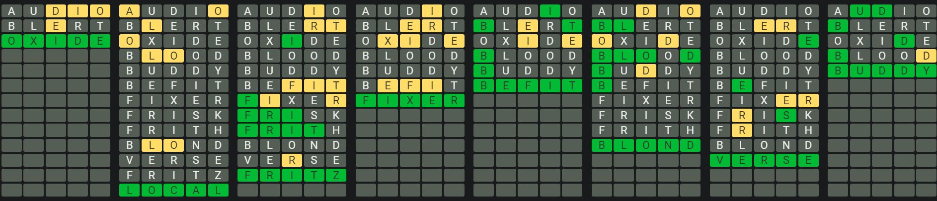 Daily Octordle Answer 883 - June 25th 2024