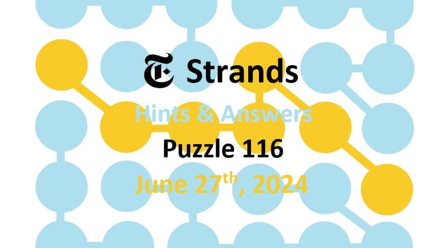 Today’s NYT ‘Strands’ #116 Hints, Spangram Answers June 27th, 2024 ...