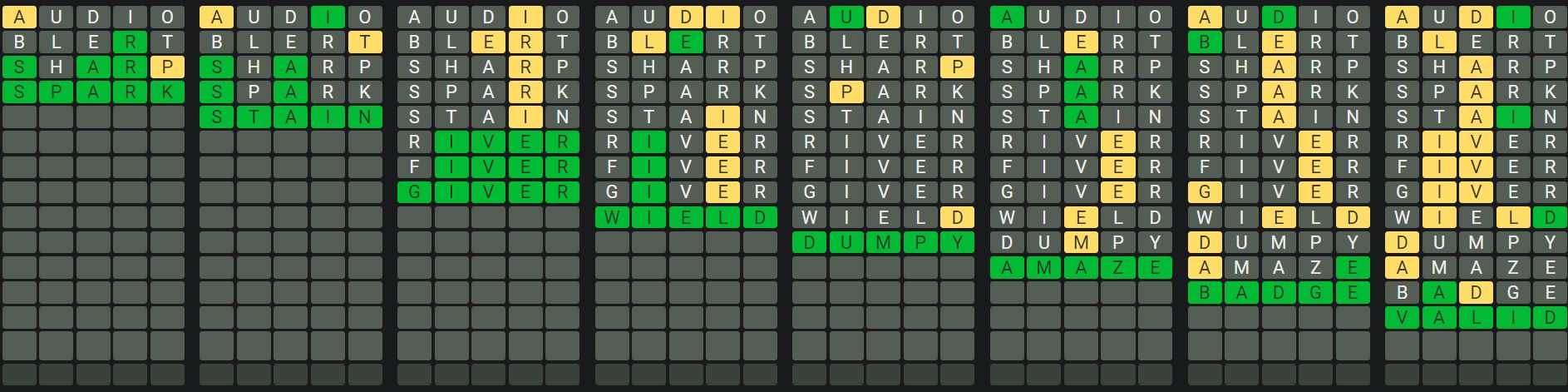 Daily Octordle 919 Sequence Answer - July 31st 2024