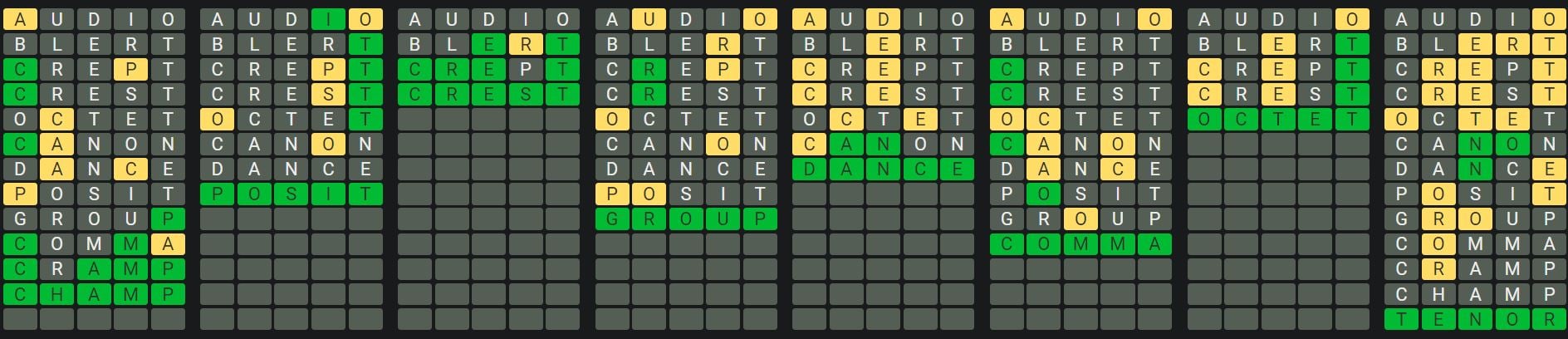 Daily Octordle Answer 900 - July 12th 2024