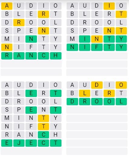 Weekly Quordle 55 Answer - July 8th - 14th 2024