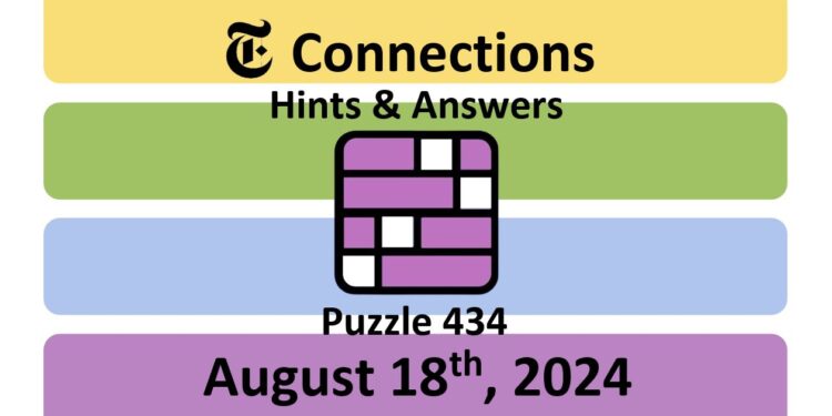 Daily NYT Connections 434 Answers - August 18th 2024