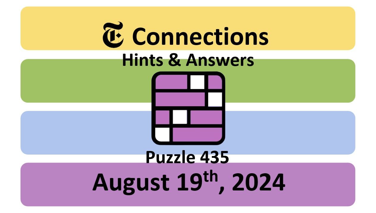 ‘NYT Connections’ Answers Today 435 August 19th, 2024 Hints and