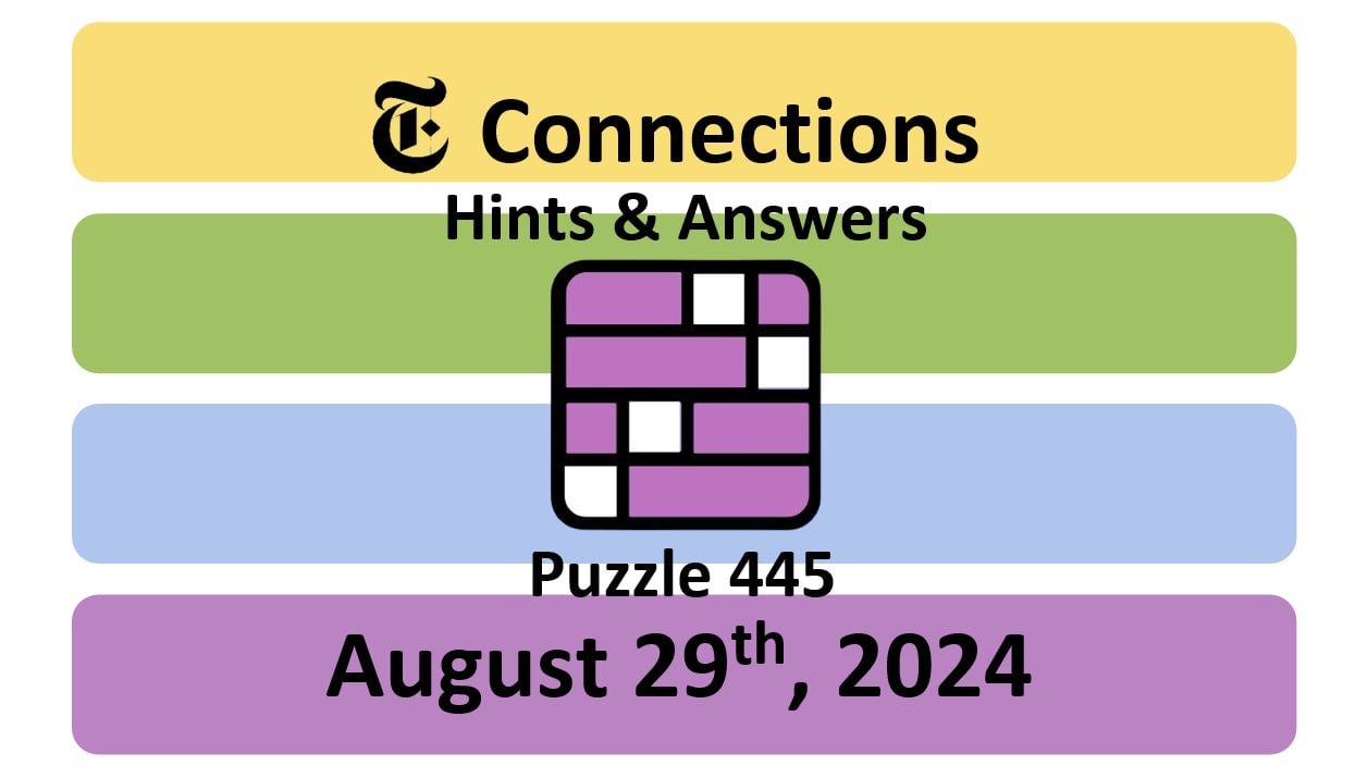 ‘NYT Connections’ Answers Today 445 August 29th, 2024 Hints and