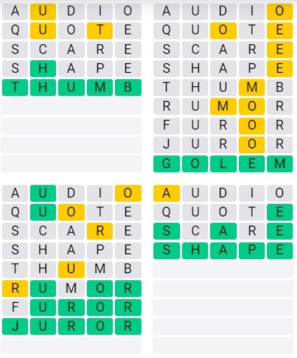 Weekly Quordle 60 Answer - Aug 12th - Aug 18th 2024