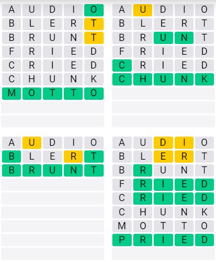 Weekly Quordle 61 Answer - Aug 19th - Aug 25th 2024