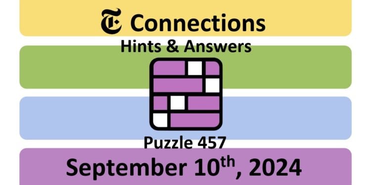 Daily NYT Connections 457 Answers - September 10th 2024