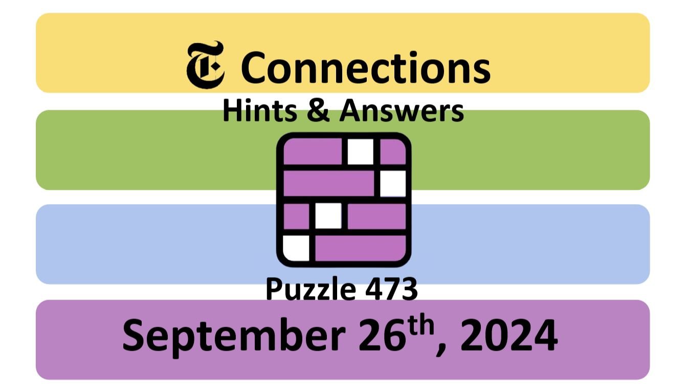 ‘NYT Connections’ Answers Today 473 September 26th, 2024 – Hints and Solutions (9/26/24)